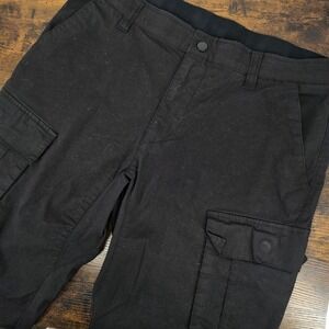 BYLT Cargo Pants Men's 34x32 Black Weekender Cinch Ankle Ripstop Drawstring